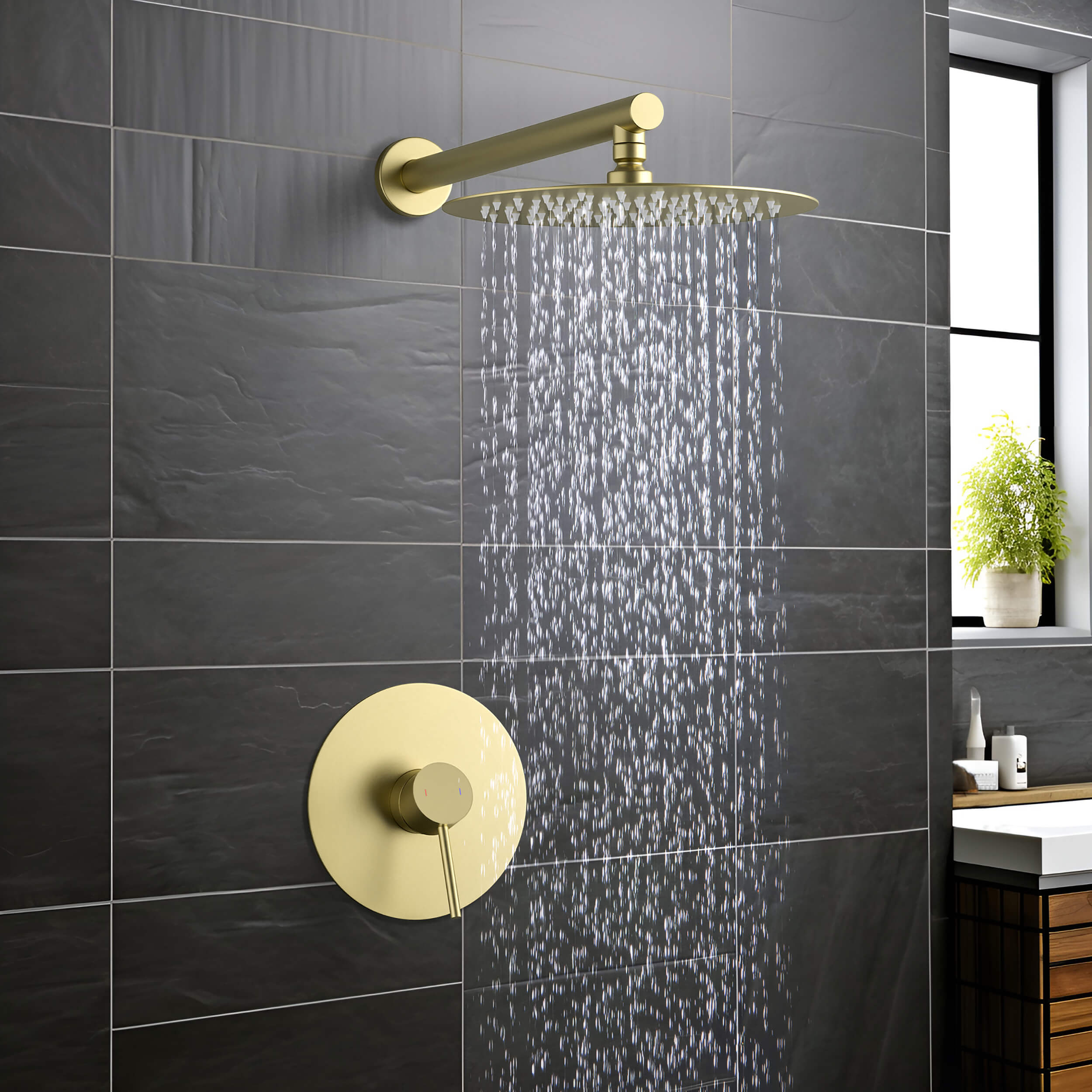 Halo Pressure Balanced Single Function Wall Mount Shower System with Rough-In Valve - CSF-4007