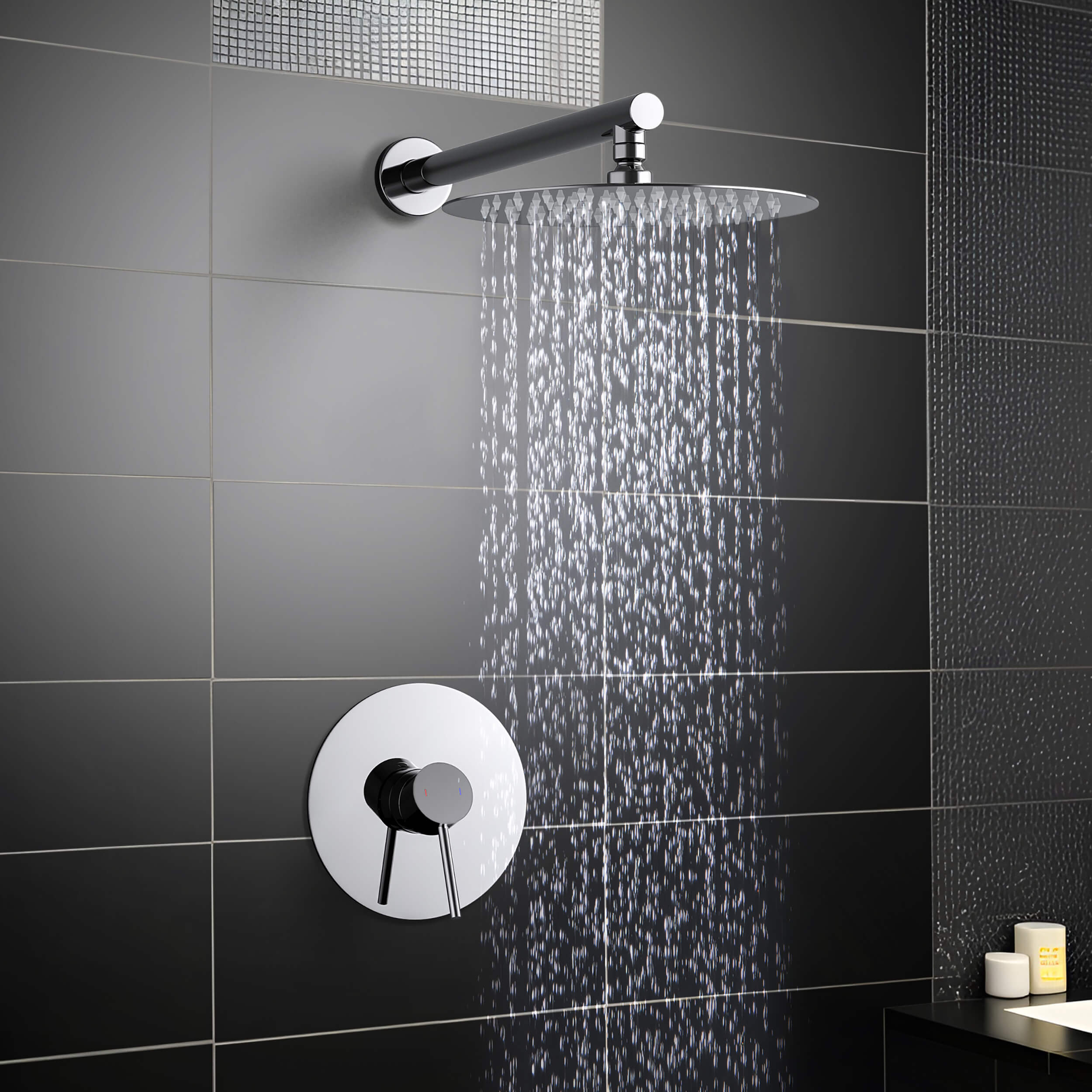 Halo Pressure Balanced Single Function Wall Mount Shower System with Rough-In Valve - CSF-4007