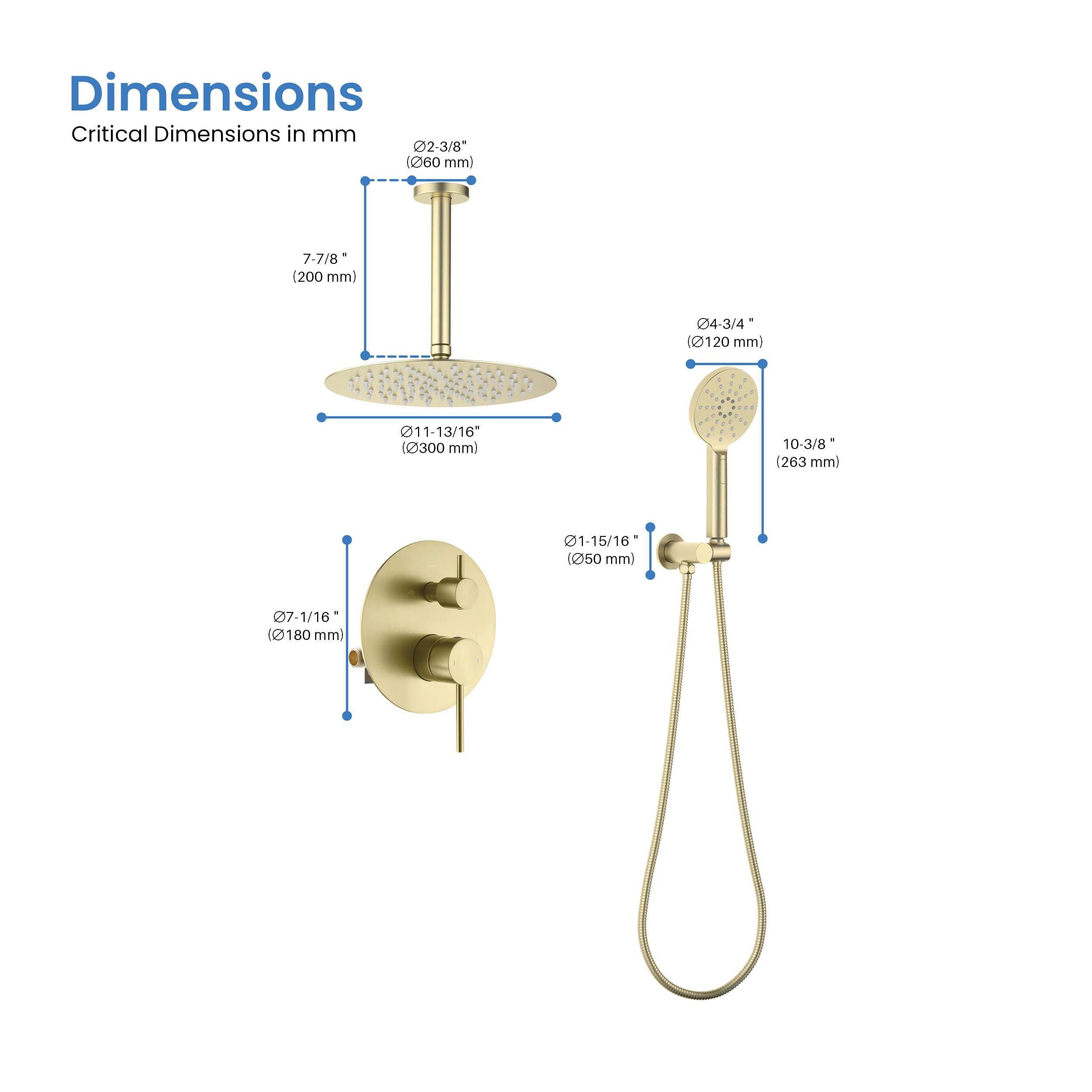 Halo Pressure Balanced 2-Function Ceiling Mount Shower System with Rough-in Valve - CSF-4008