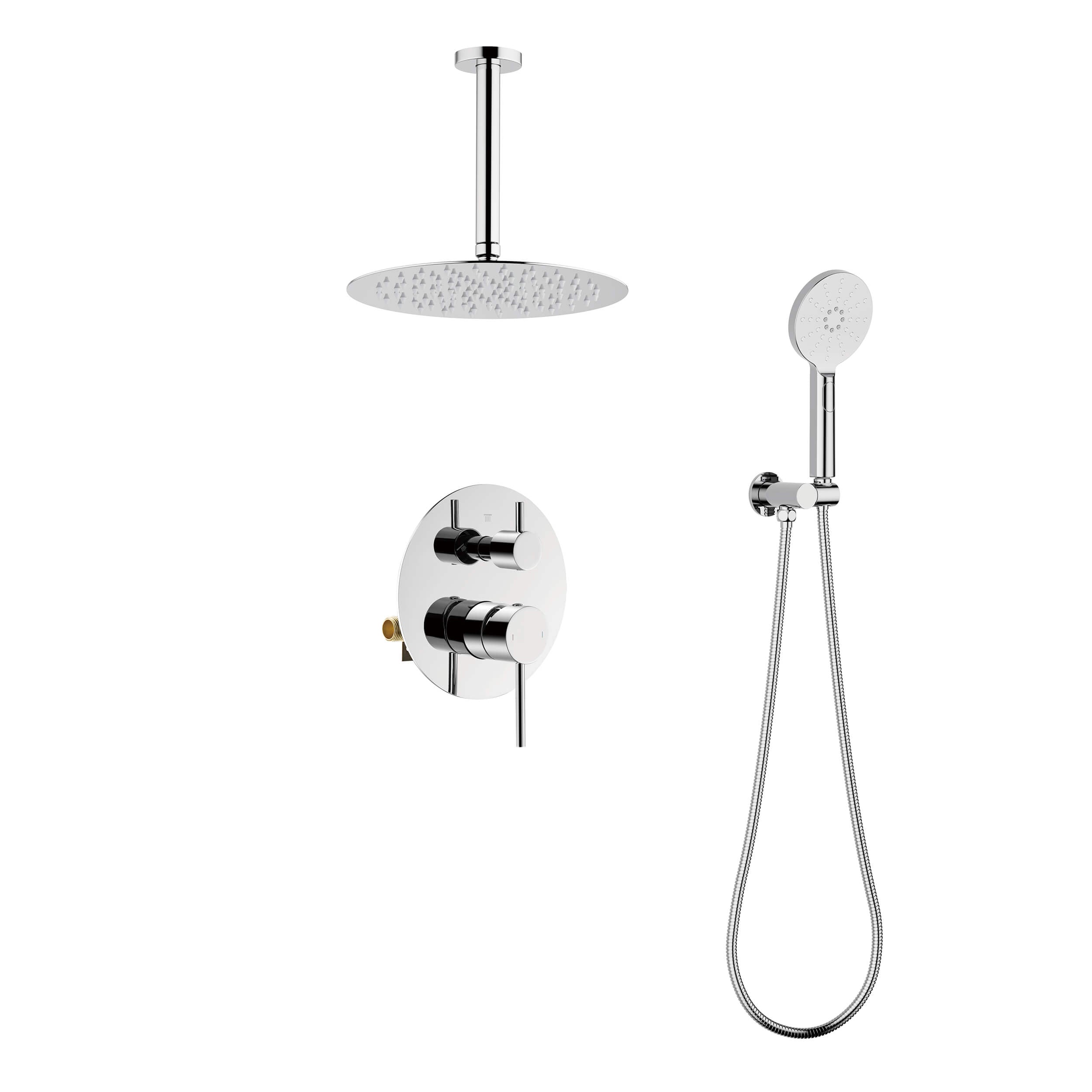 Halo Pressure Balanced 2-Function Ceiling Mount Shower System with Rough-in Valve - CSF-4008