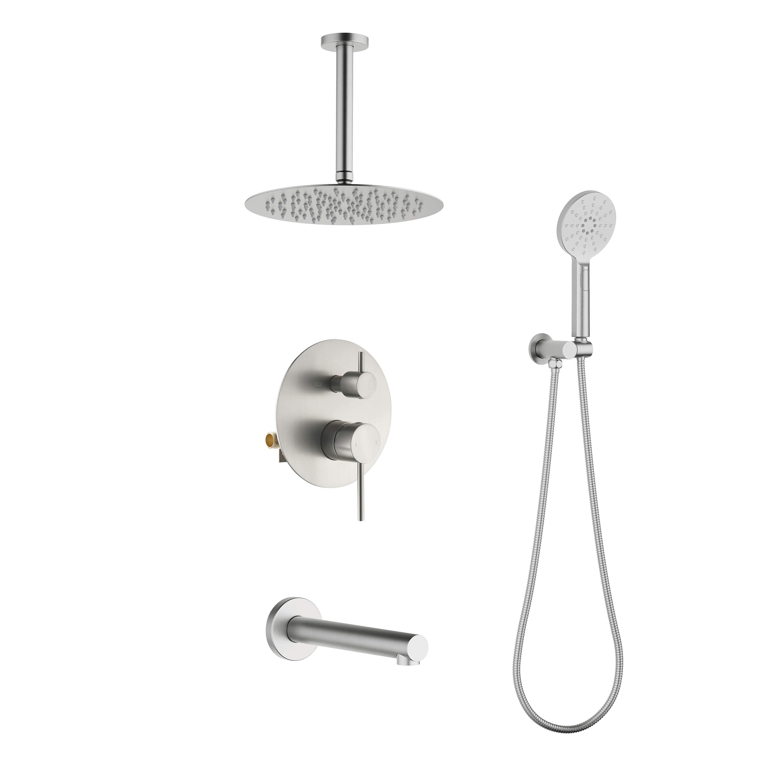 Halo Pressure Balanced 3-Function Ceiling Mount Shower System with Rough-in Valve - CSF-4009