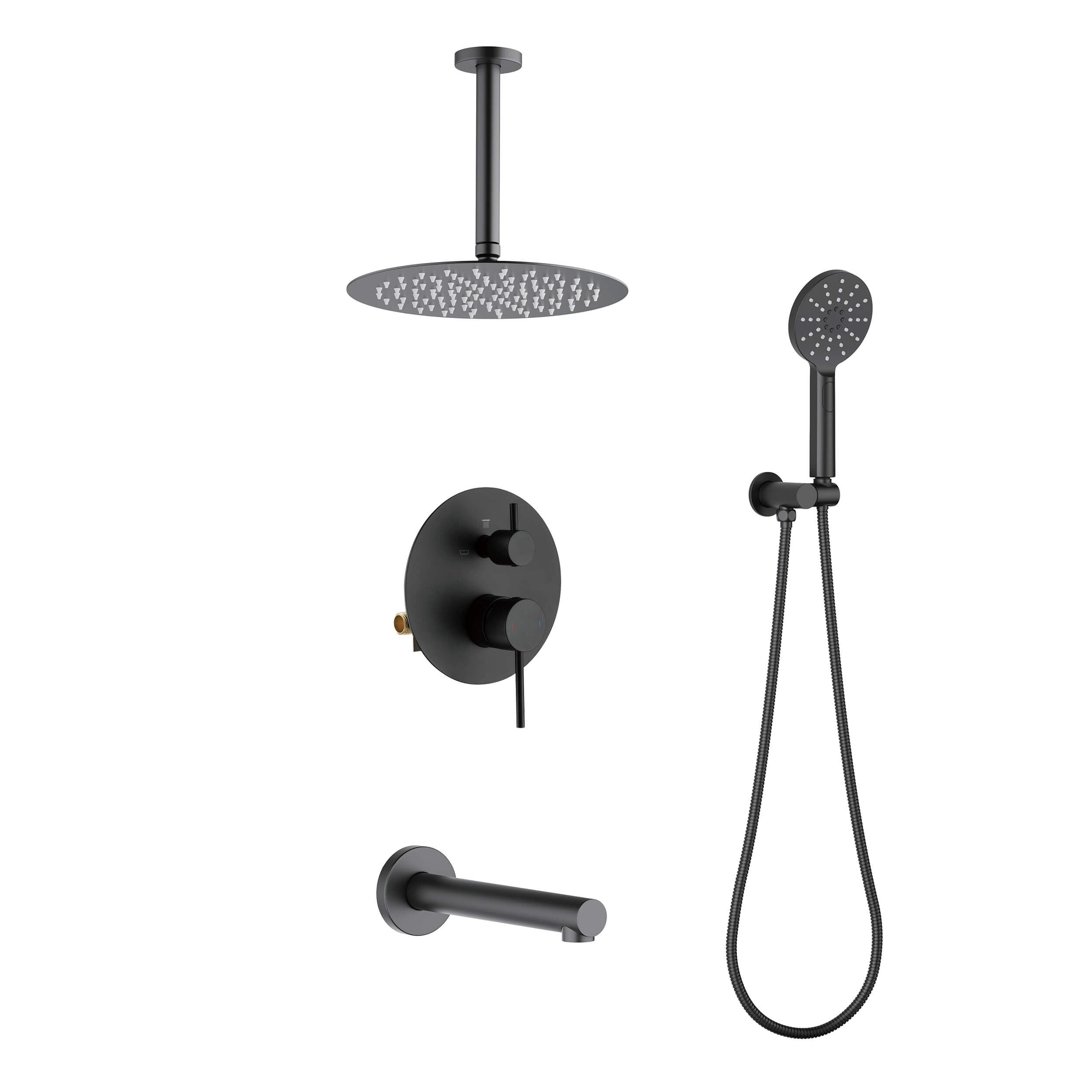 Halo Pressure Balanced 3-Function Ceiling Mount Shower System with Rough-in Valve - CSF-4009