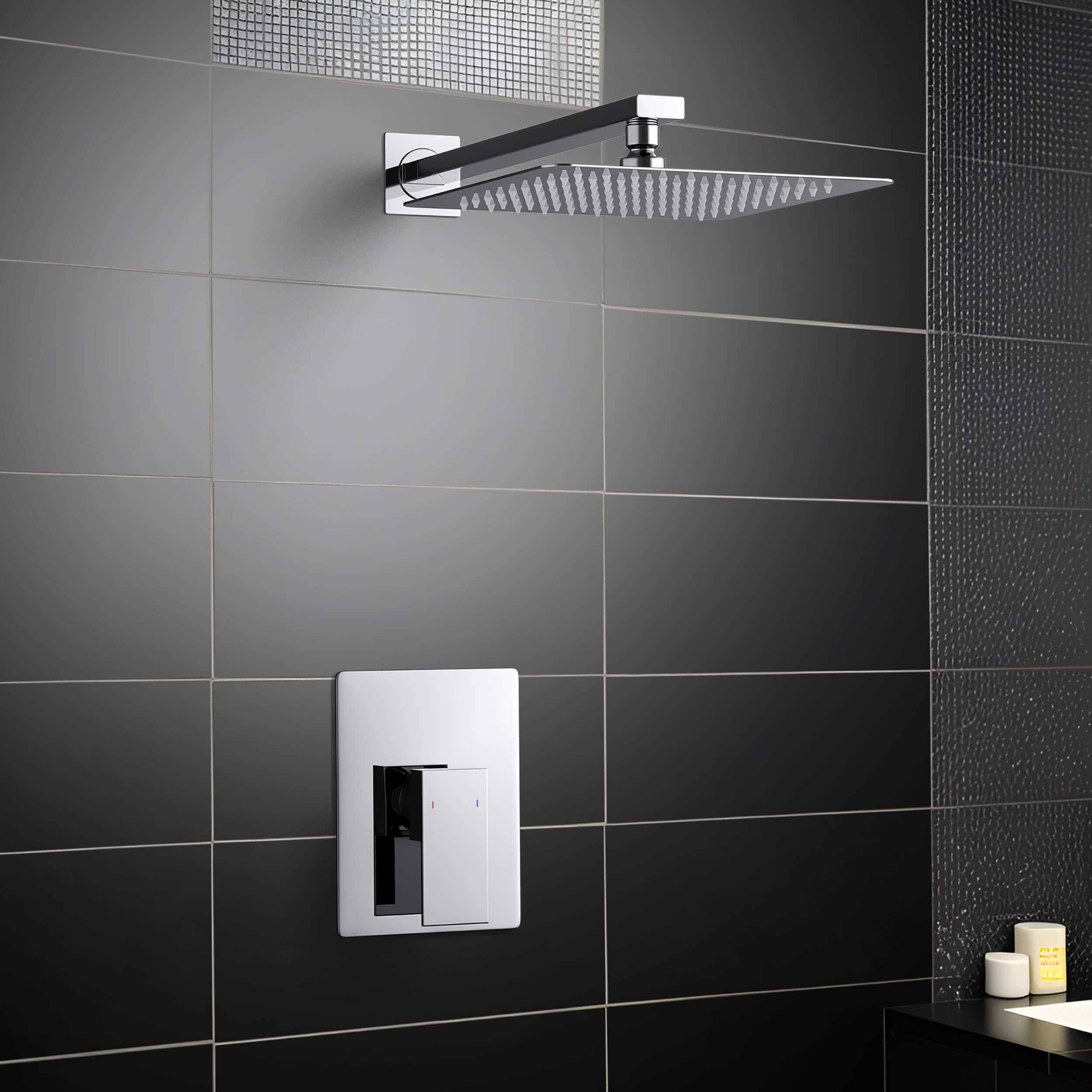 Quadra Pressure Balanced Single Function Wall Mount Shower System with Rough-In Valve - CSF-4011