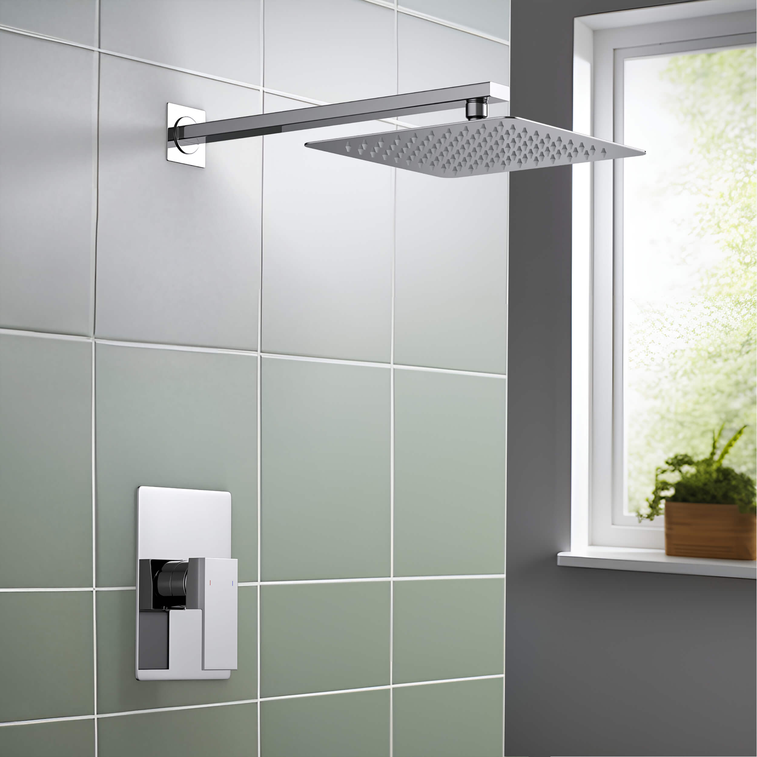 Quadra Pressure Balanced Single Function Wall Mount Shower System with Rough-In Valve - CSF-4011