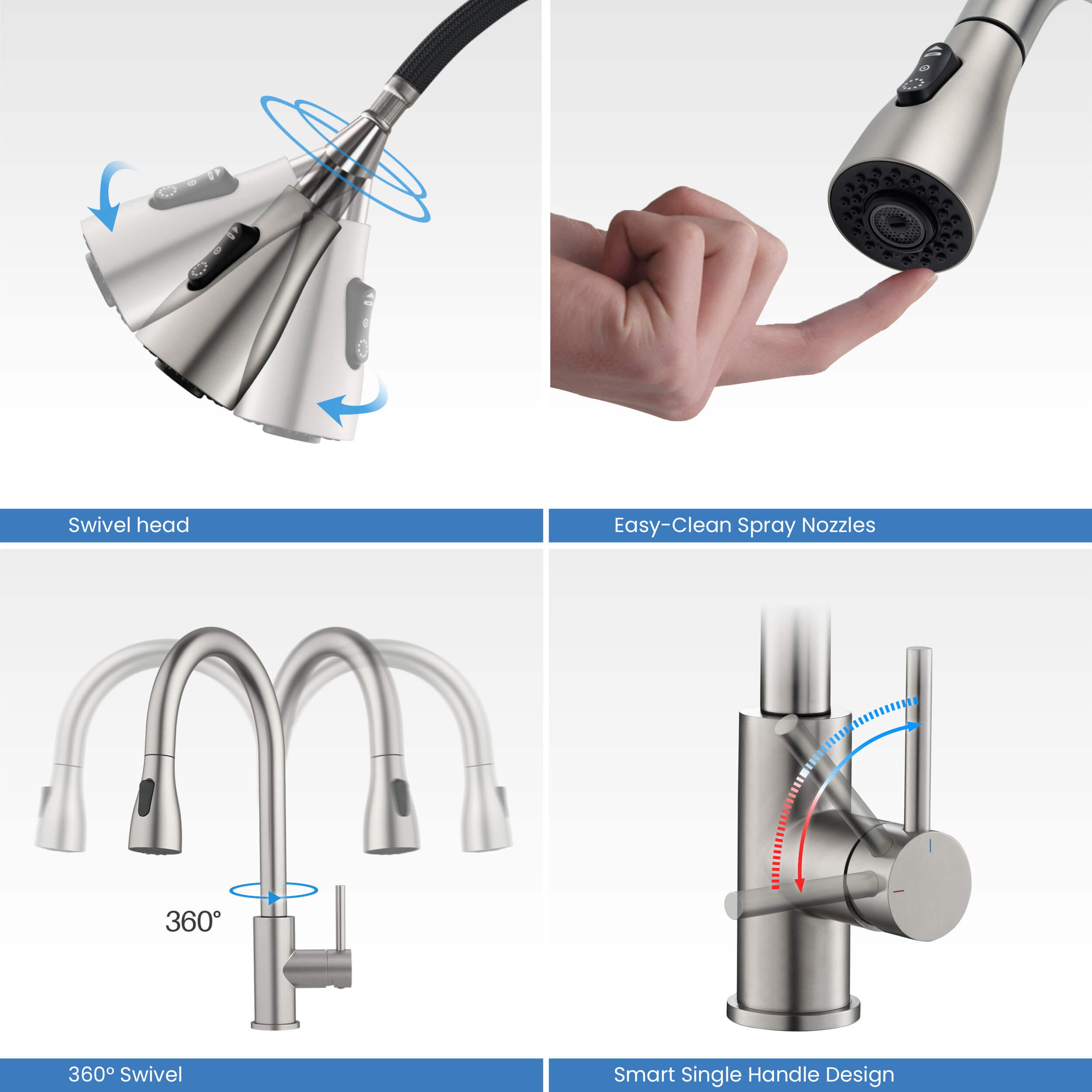 Value Collection - Single Handle Pull Down Kitchen Faucet - F102