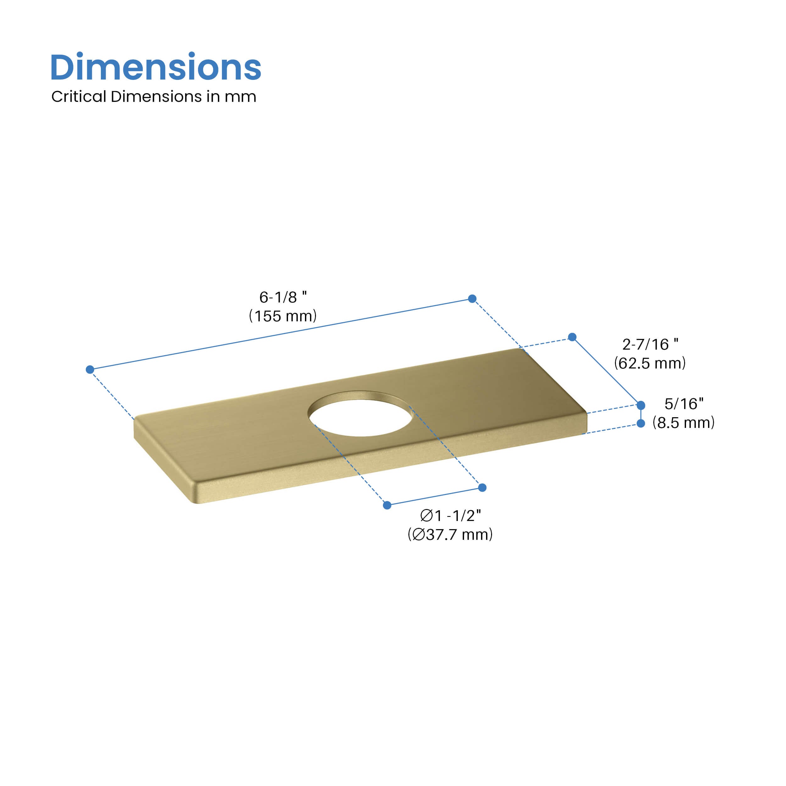 6 Inch Quadra Bathroom Faucet Hole Cover - FC-3