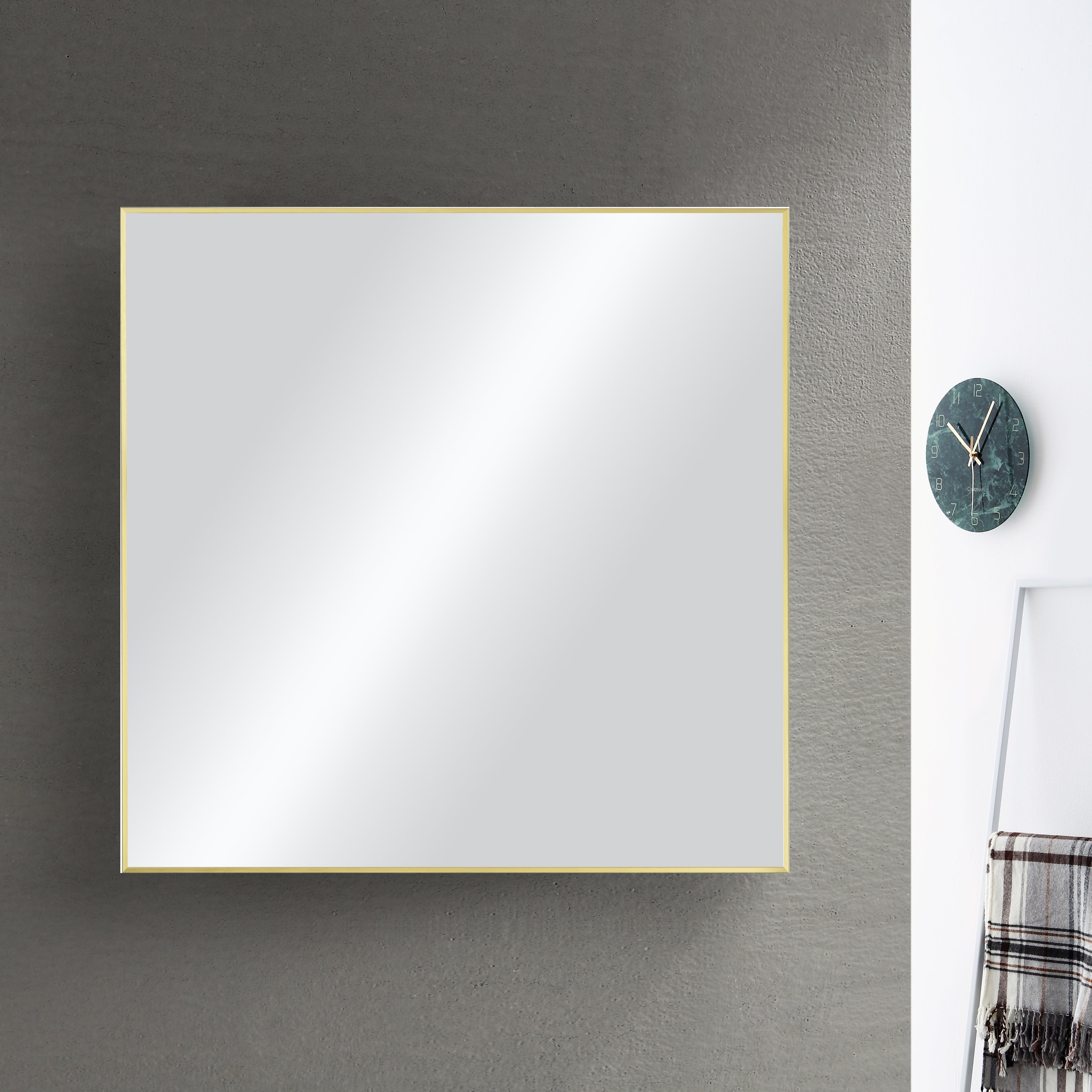 36" x 36" Shatterproof Wall Mount Metal Frame Mirror - FM1-3636