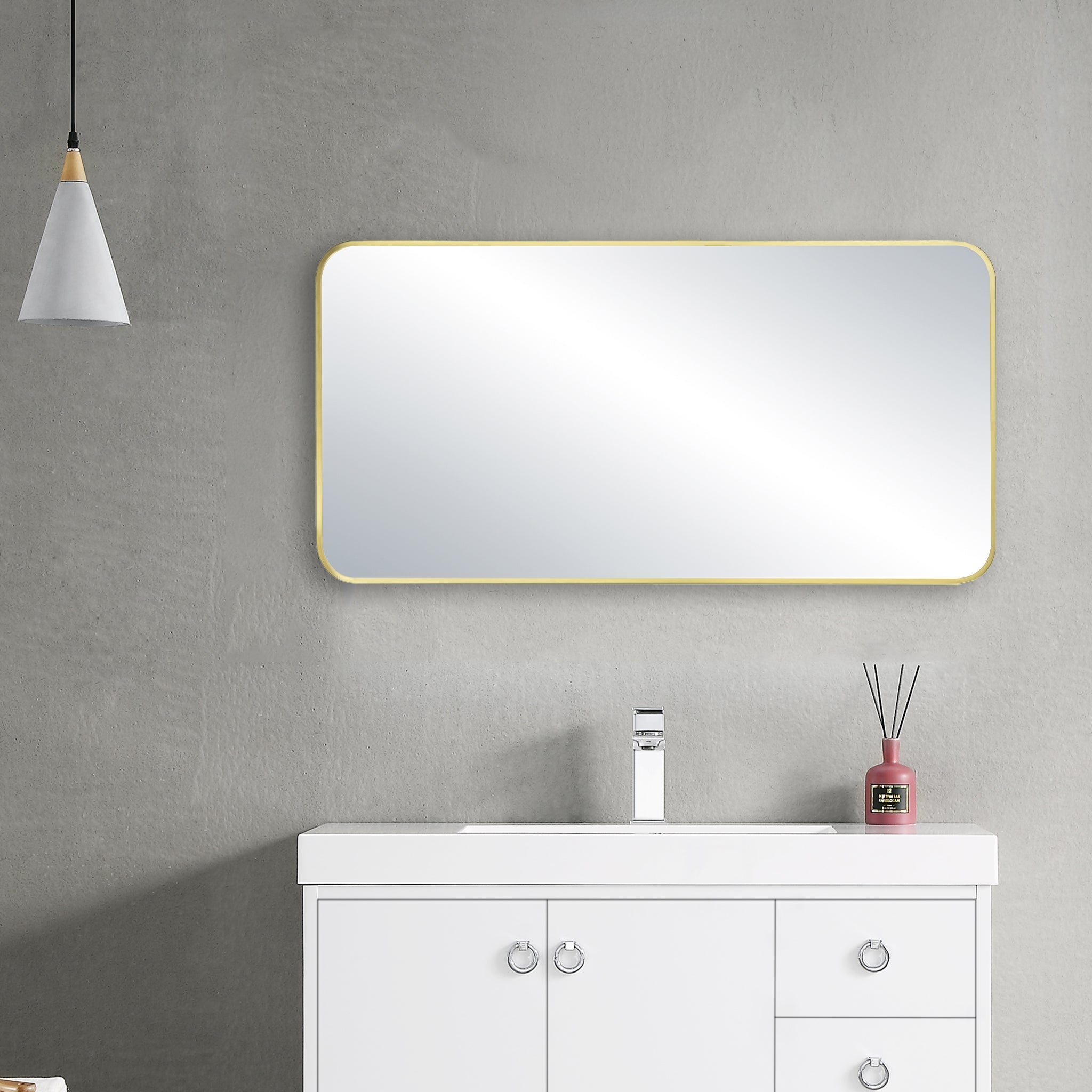 18" x 36" Shatterproof Wall Mount Metal Frame Mirror - FM2-1836