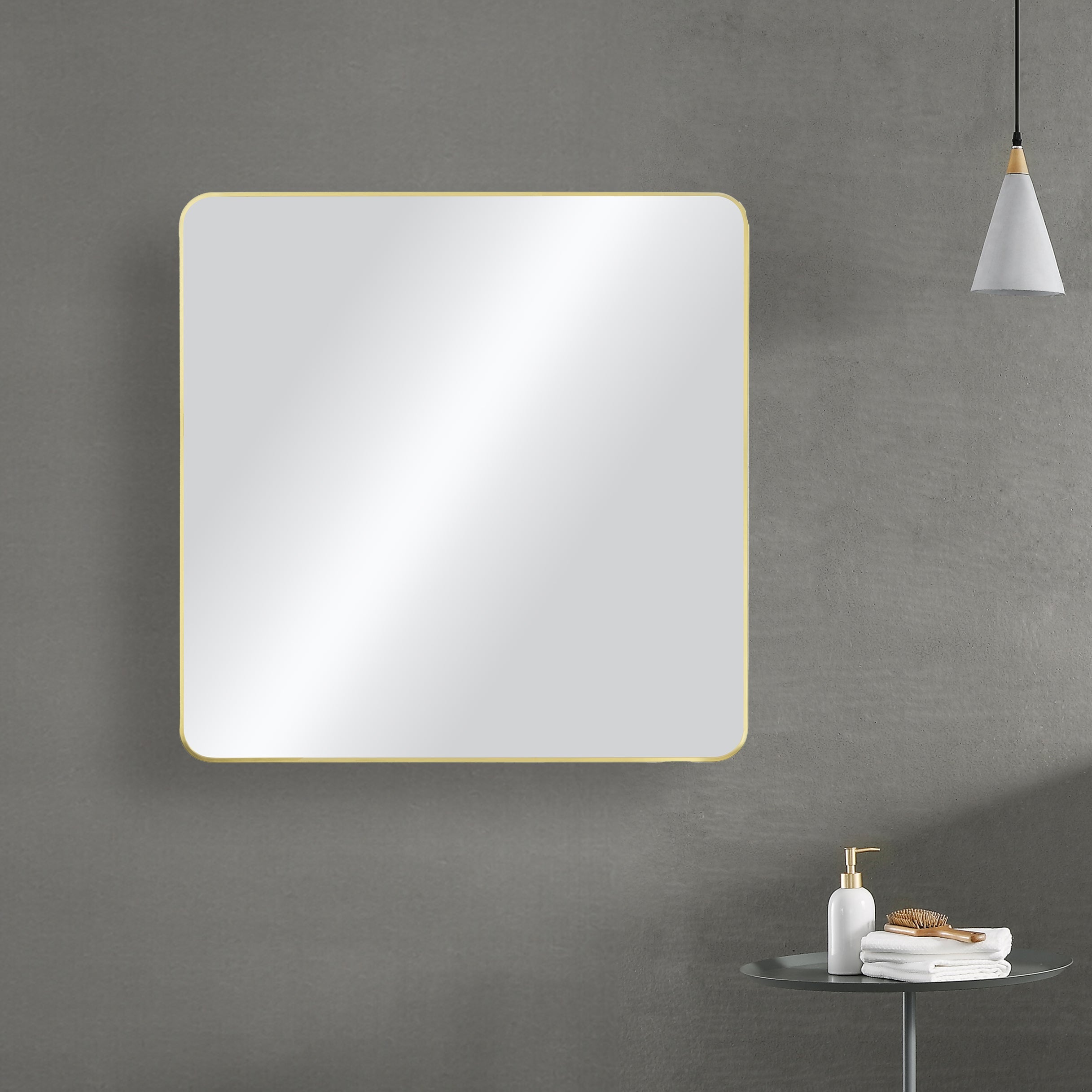 30" x 36" Shatterproof Wall Mount Metal Frame Mirror - FM2-3036