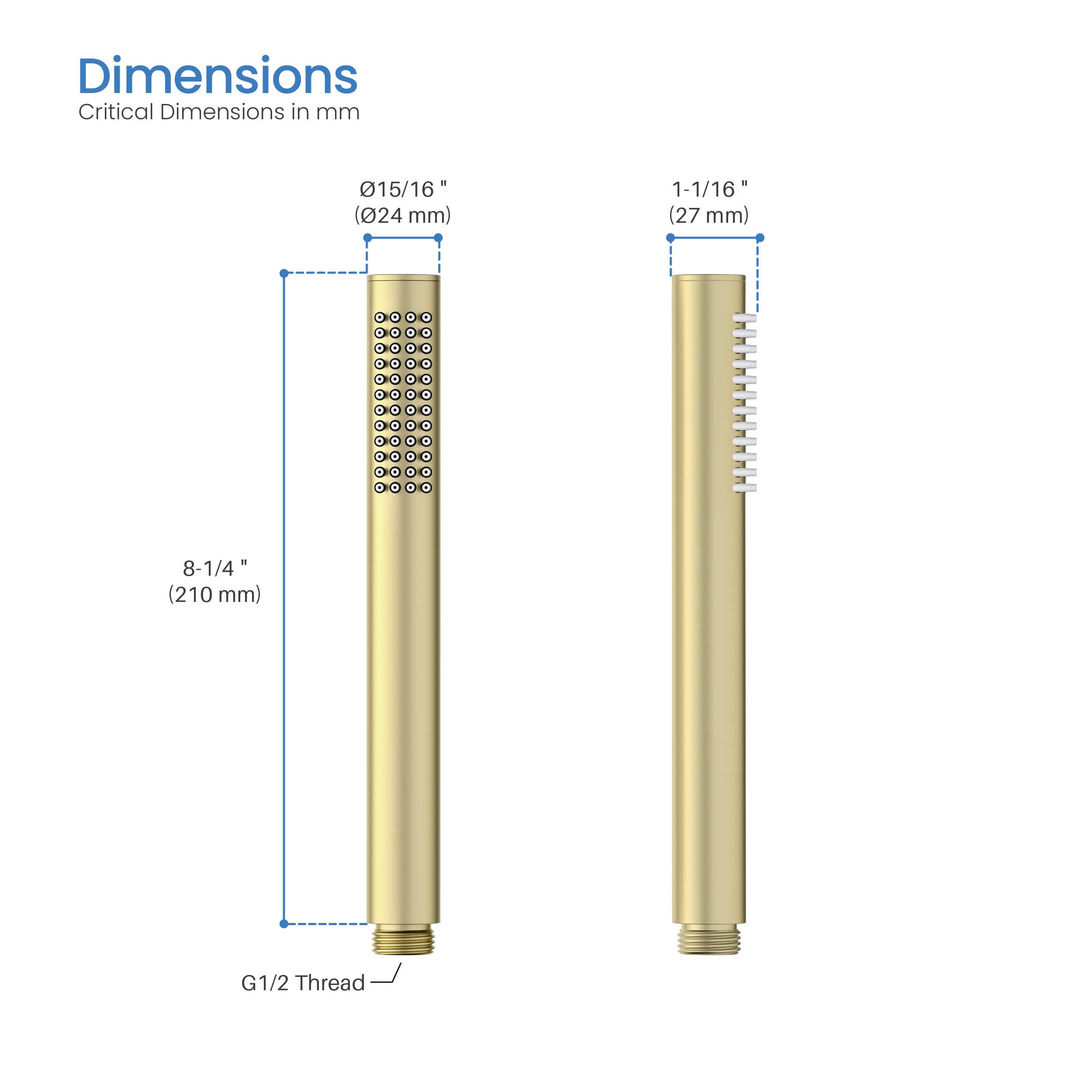 Halo Metal Handheld Shower Head - HS102