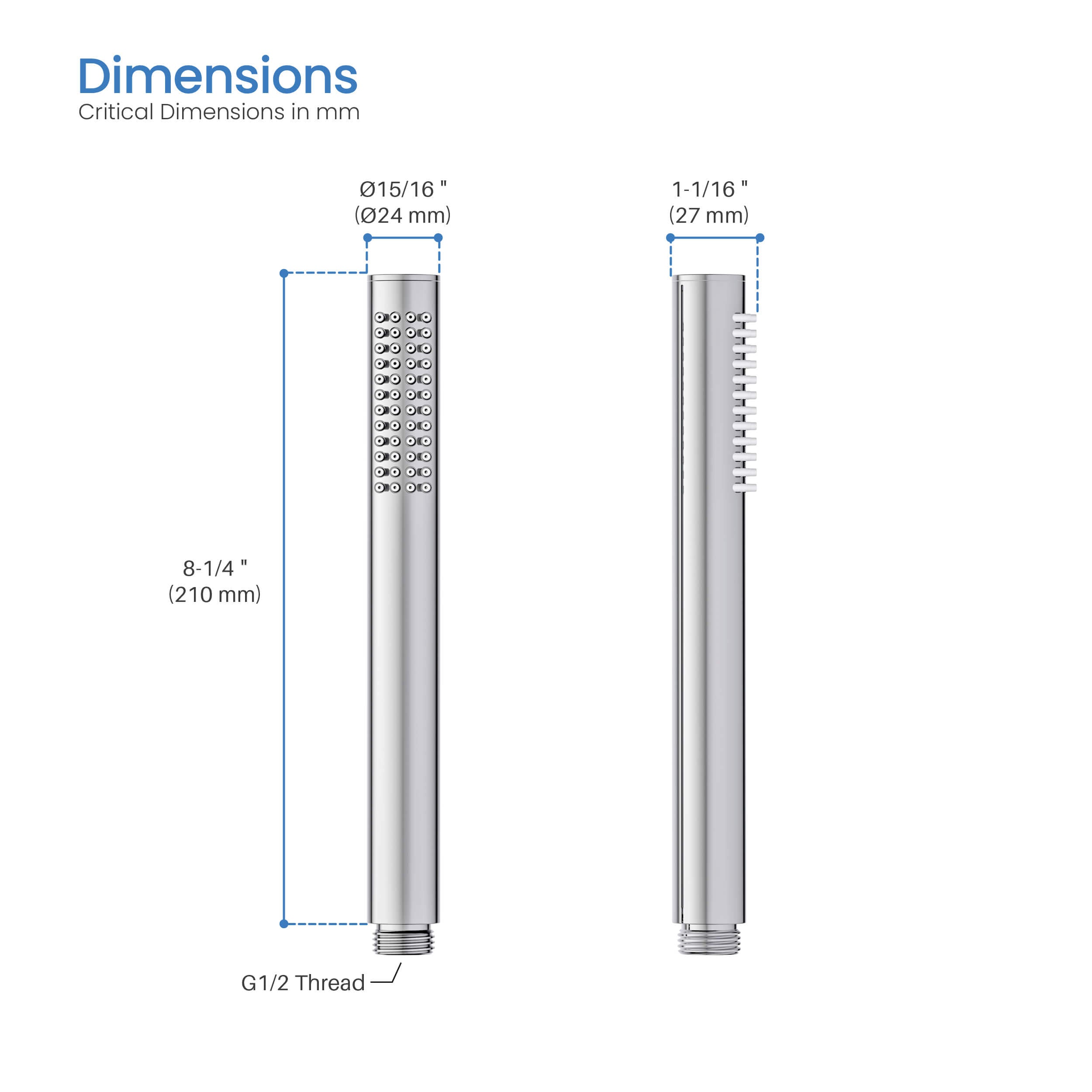 Halo Metal Handheld Shower Head - HS102