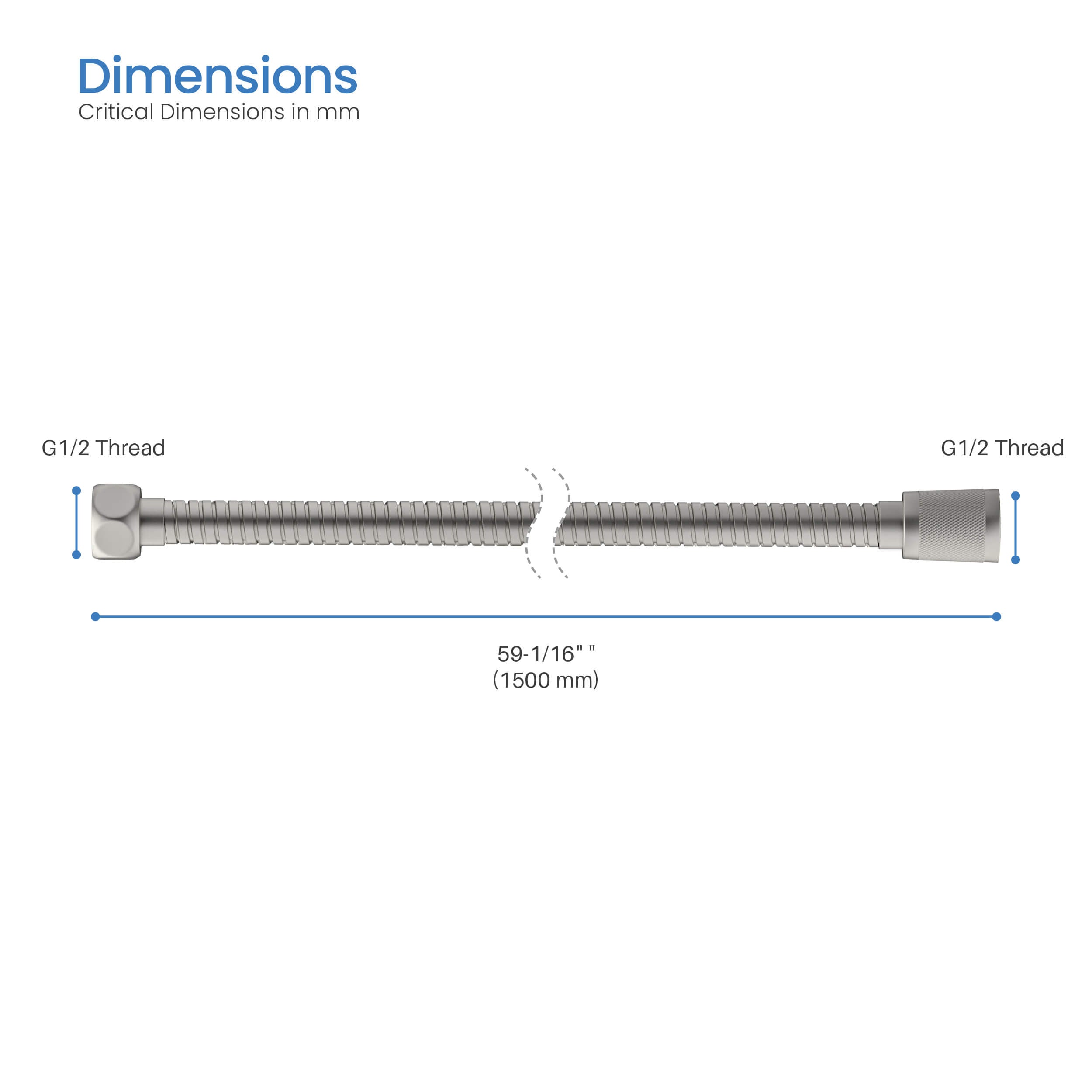 60" Stainless Steel Braided Shower Hose - SH60