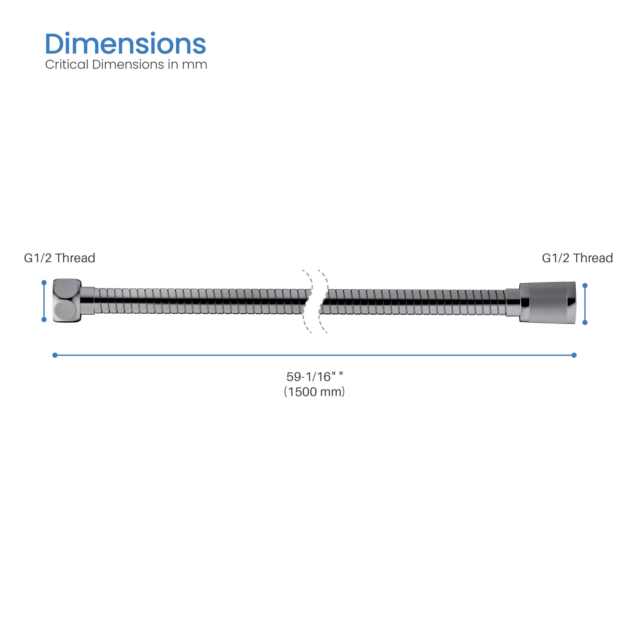 60" Stainless Steel Braided Shower Hose - SH60