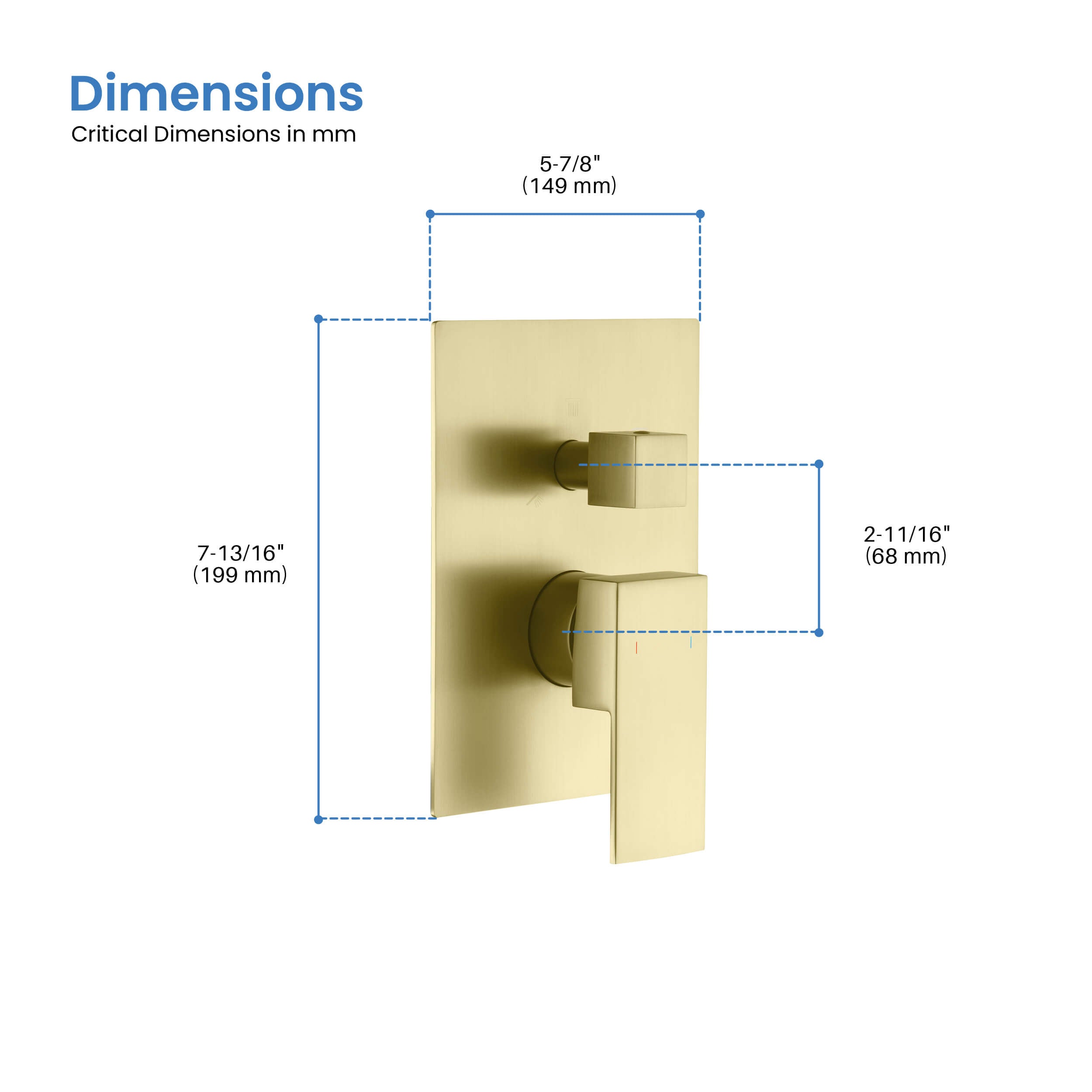 Quadro 2 Function Rough-in Valve Trim Plate - SVT2-2