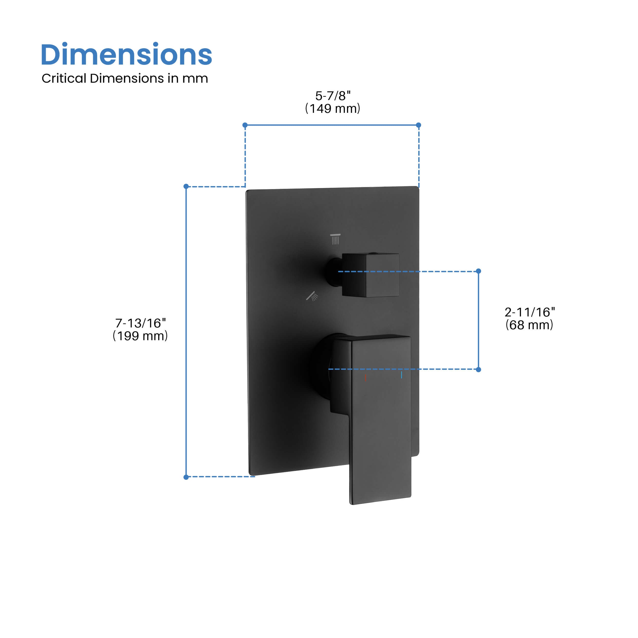 Quadro 2 Function Rough-in Valve Trim Plate - SVT2-2