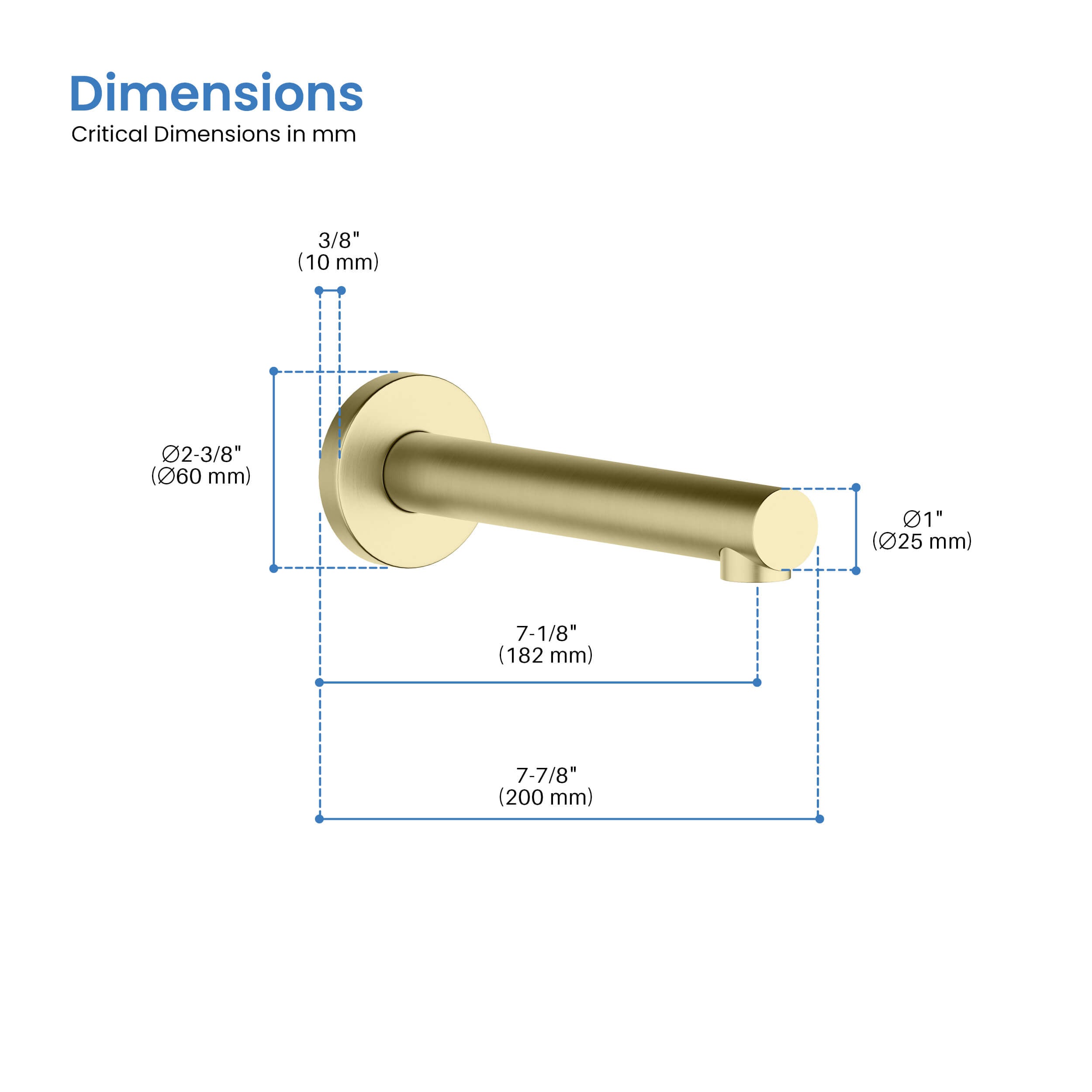 Halo Metal Tub Spout - TS100