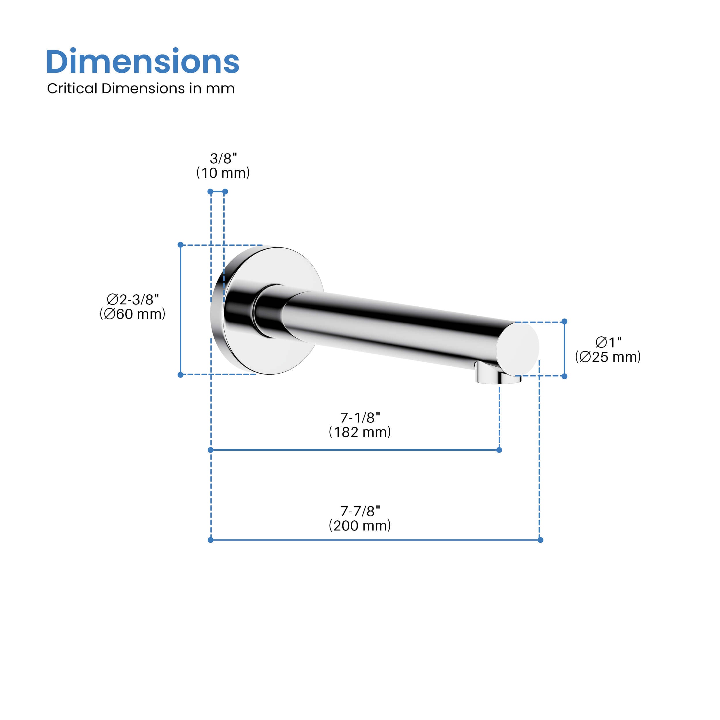 Halo Metal Tub Spout - TS100