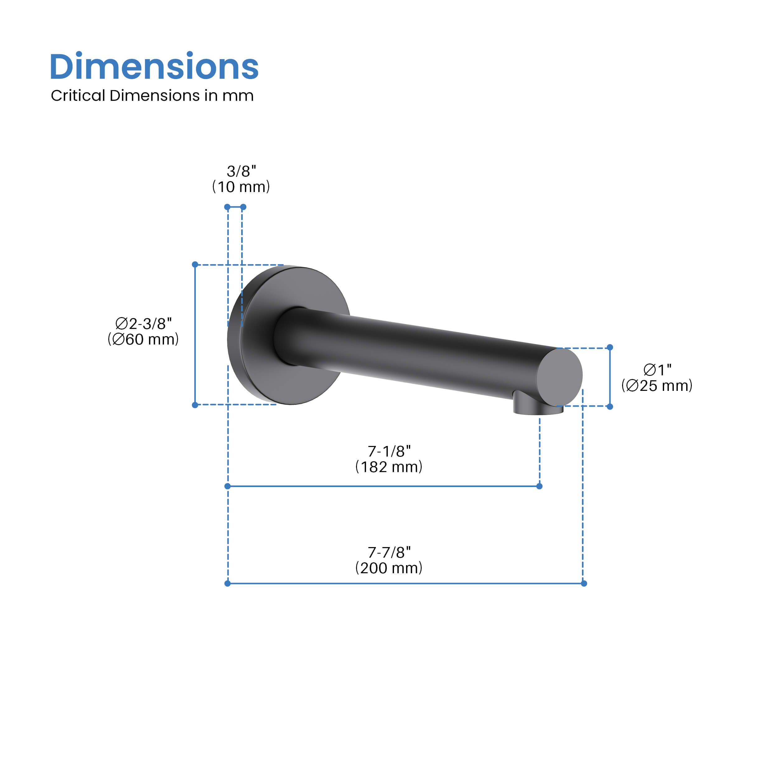 Halo Metal Tub Spout - TS100